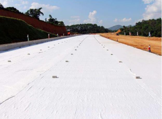 Short fiber needle punched polyester geotextile AKD-301A
