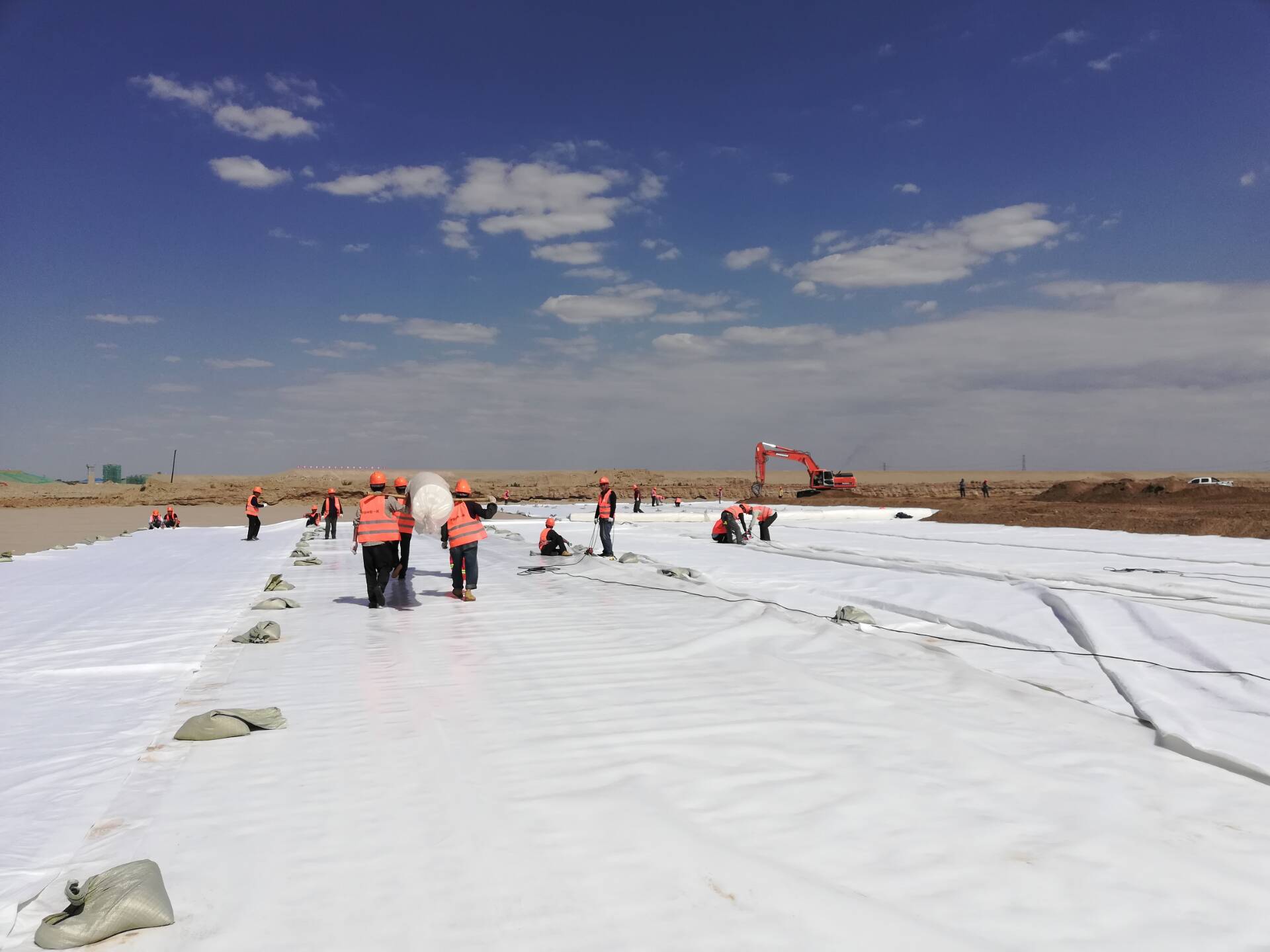 Hot melt polyester filament geotextile AKD-301C